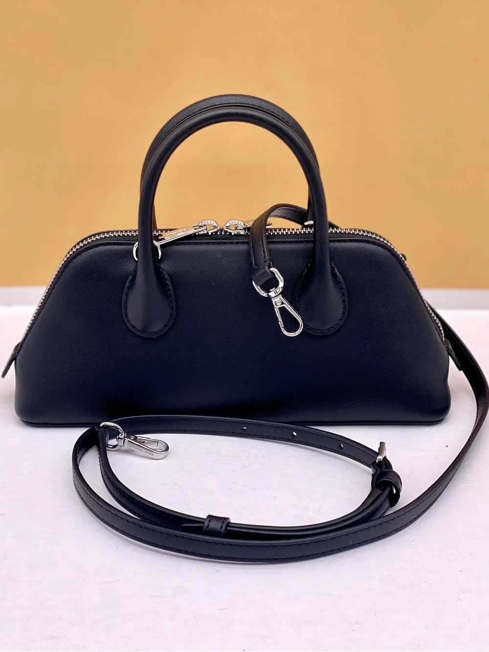Michael Kors Black Small Floral Satchel Crossbody Black